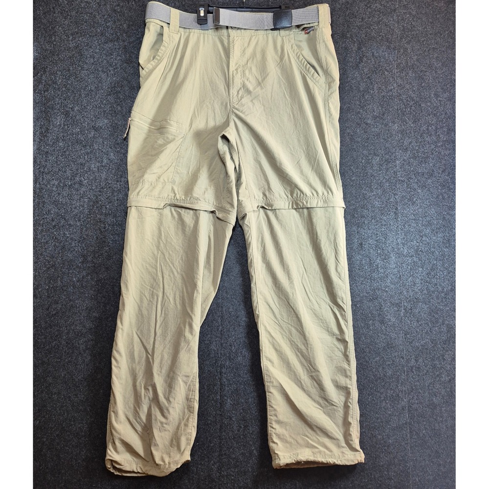 Simms Convertible Zip Off Fishing Pants Mens XL Tan Nylon Wading Hiking Outdoor